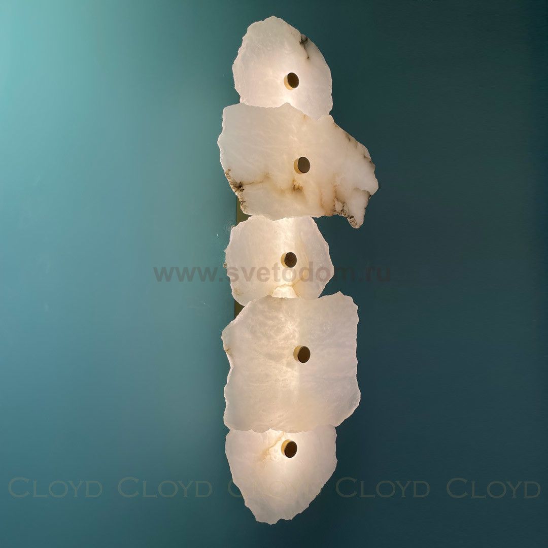 Бра Cloyd KNOSS W1 / выс. 51 см - алебастр - латунь (арт.20270)