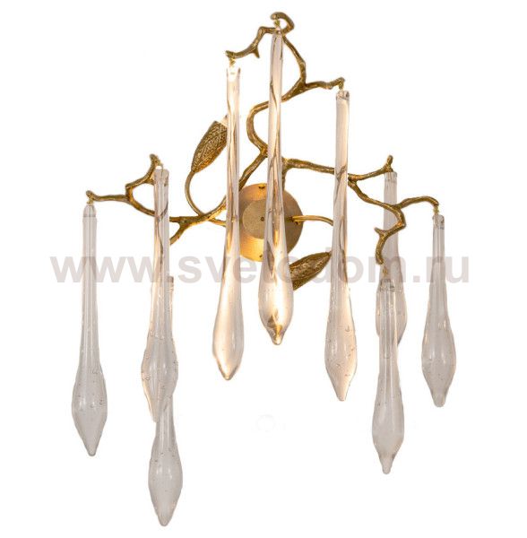 Бра Cloyd SURINAM W2 / выс. 55 см - латунь - бесцвет. стекло (арт.20282)