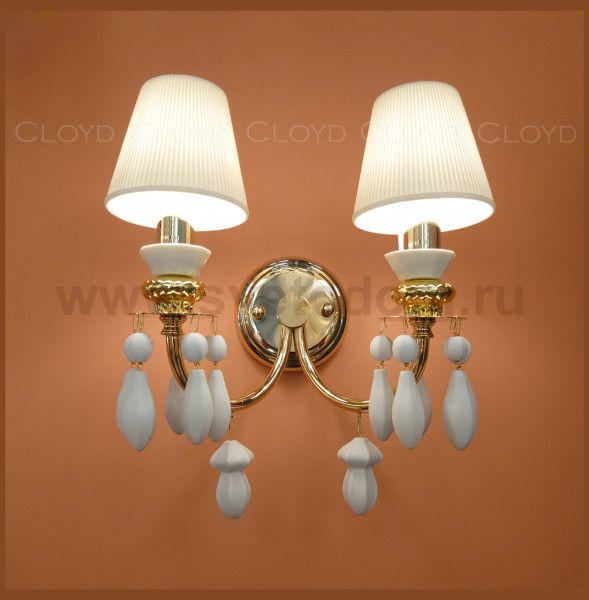 Бра Cloyd LOTTIE-B W2 / бел.- золотая керамика (арт.20337)