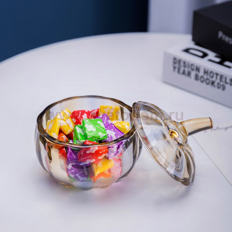 Шкатулка Cloyd POME Box / выс. 11 см - янтар. стекло (арт.50051)