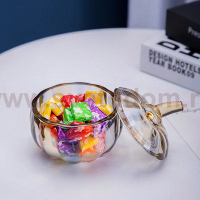 Шкатулка Cloyd POME Box / выс. 11 см - янтар. стекло (арт.50051)