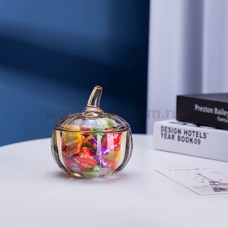 Шкатулка Cloyd POME Box / выс. 11 см - янтар. стекло (арт.50051)