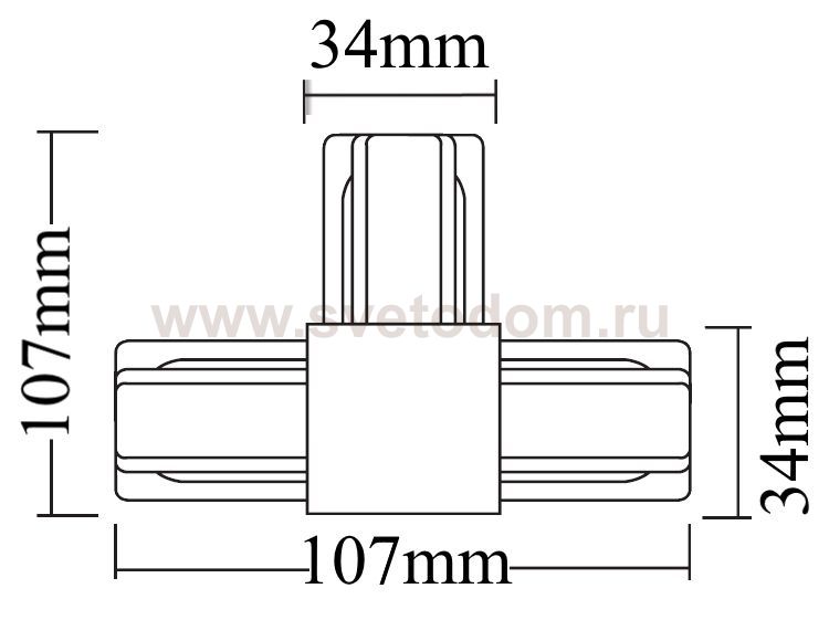 Соединитель T-образный (однофазный) Crystal Lux CLT 0.211 08 BL (1408/038)