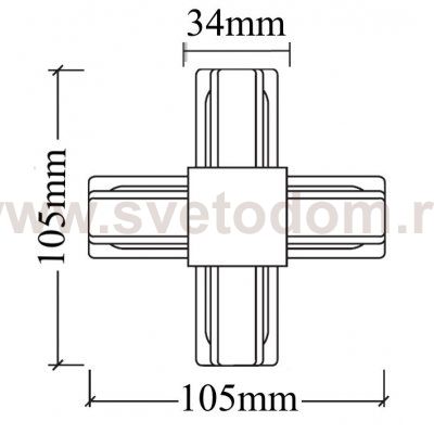 Соединитель X-образный (однофазный) Crystal Lux CLT 0.211 09 BL (1408/040)