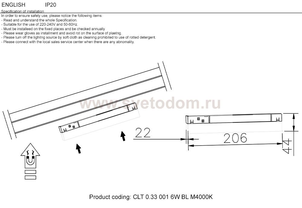 Crystal lux CLT 0.33 001 6W BL M4000K