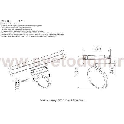 Crystal lux CLT 0.33 012 9W BL 4000K