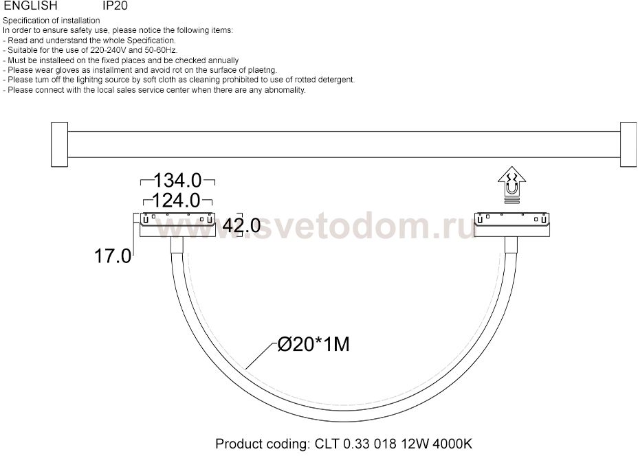 Crystal lux CLT 0.33 018 12W BL 4000K