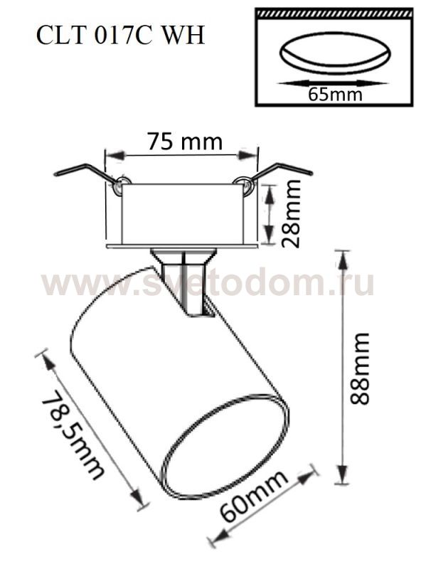 Встраиваемый поворотный светильник Crystal Lux CLT 017C WH (1400/179)