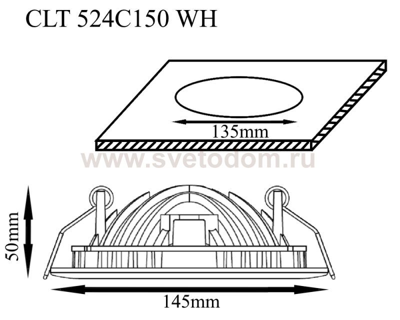 Светильник встроенный Crystal Lux CLT 524C150 WH (1400/184)