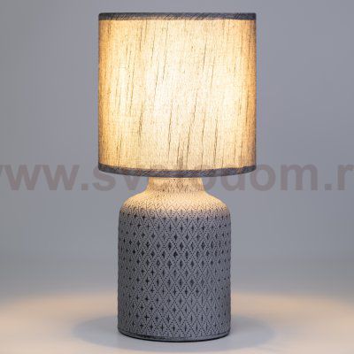 Настольная лампа Rivoli Sabrina D7043-502 1 * Е14 40 Вт керамика черная с абажуром