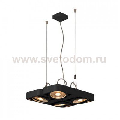 SLV 159230 AIXLIGHT R2 SQUARE LED, Pendelleuchte, QRB111, 4x50W, 4xG53, halbrund, schwarz