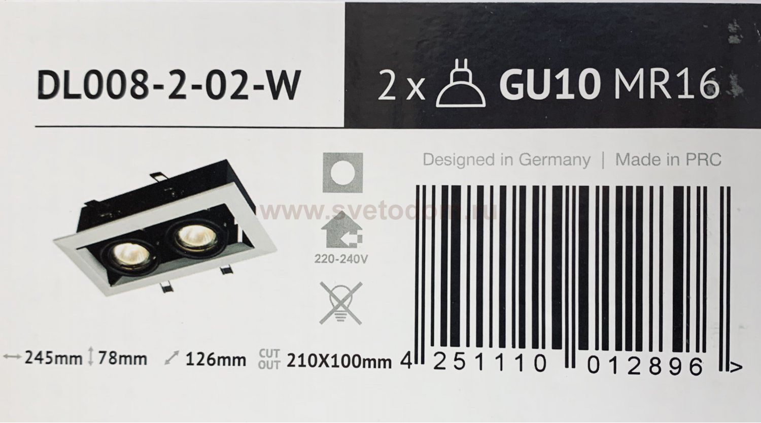 Встроенный светильник Maytoni DL008-2-02-W Metal