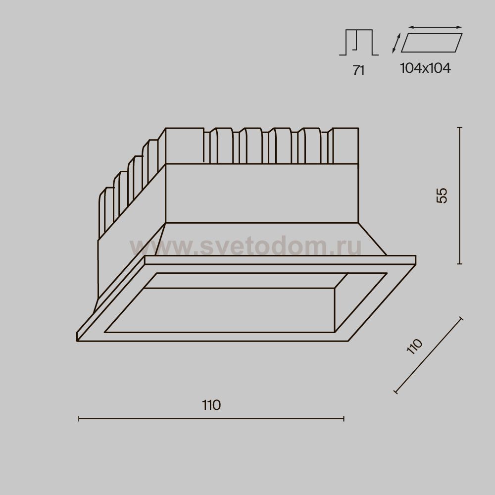Встраиваемый светильник Maytoni DL056-12W3-4-6K-W Okno