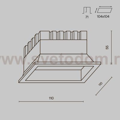 Встраиваемый светильник Maytoni DL056-12W3-4-6K-W Okno