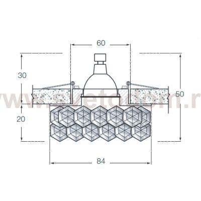 Светильник встраиваемый Donolux DL062.02.1/6crystal/red