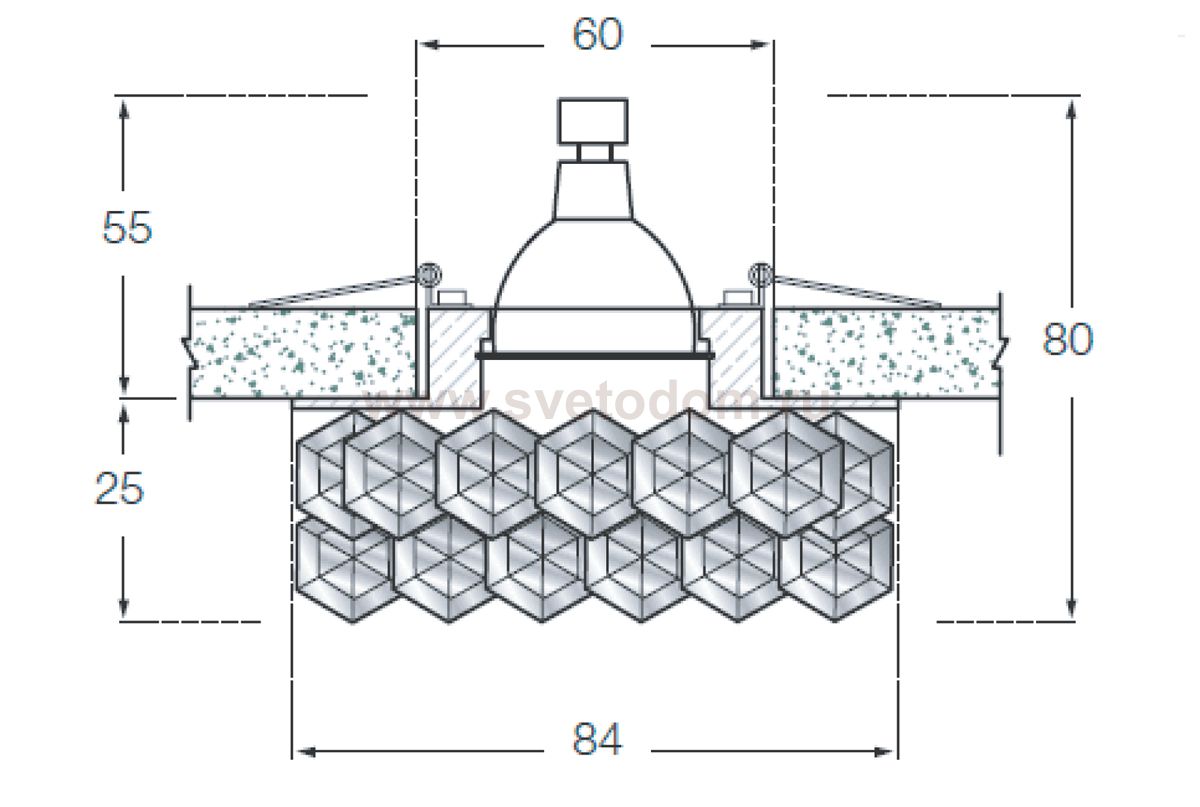 Светильник встраиваемый Donolux DL062.02.1/7crystal/topaz