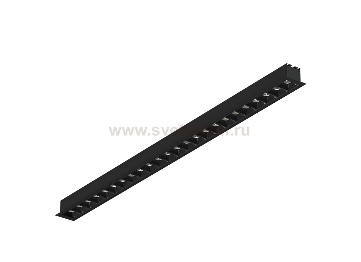 Donolux Led св-к встраиваемый, 24W, 653,2х48мм, H36мм, 1850Lm, 48°, 3000К, IP20, корпус черный, черные модули, блок питания AC/DC 24V в комплекте