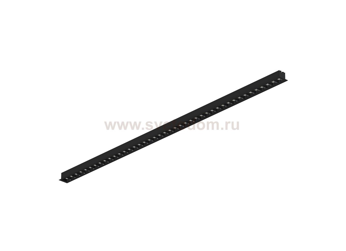 Donolux Led св-к встраиваемый, 42W, 1180х48мм, H36мм, 3415Lm, 34°, 3000К, IP20, корпус черный, черные модули, блок питания AC/DC 24V в комплекте