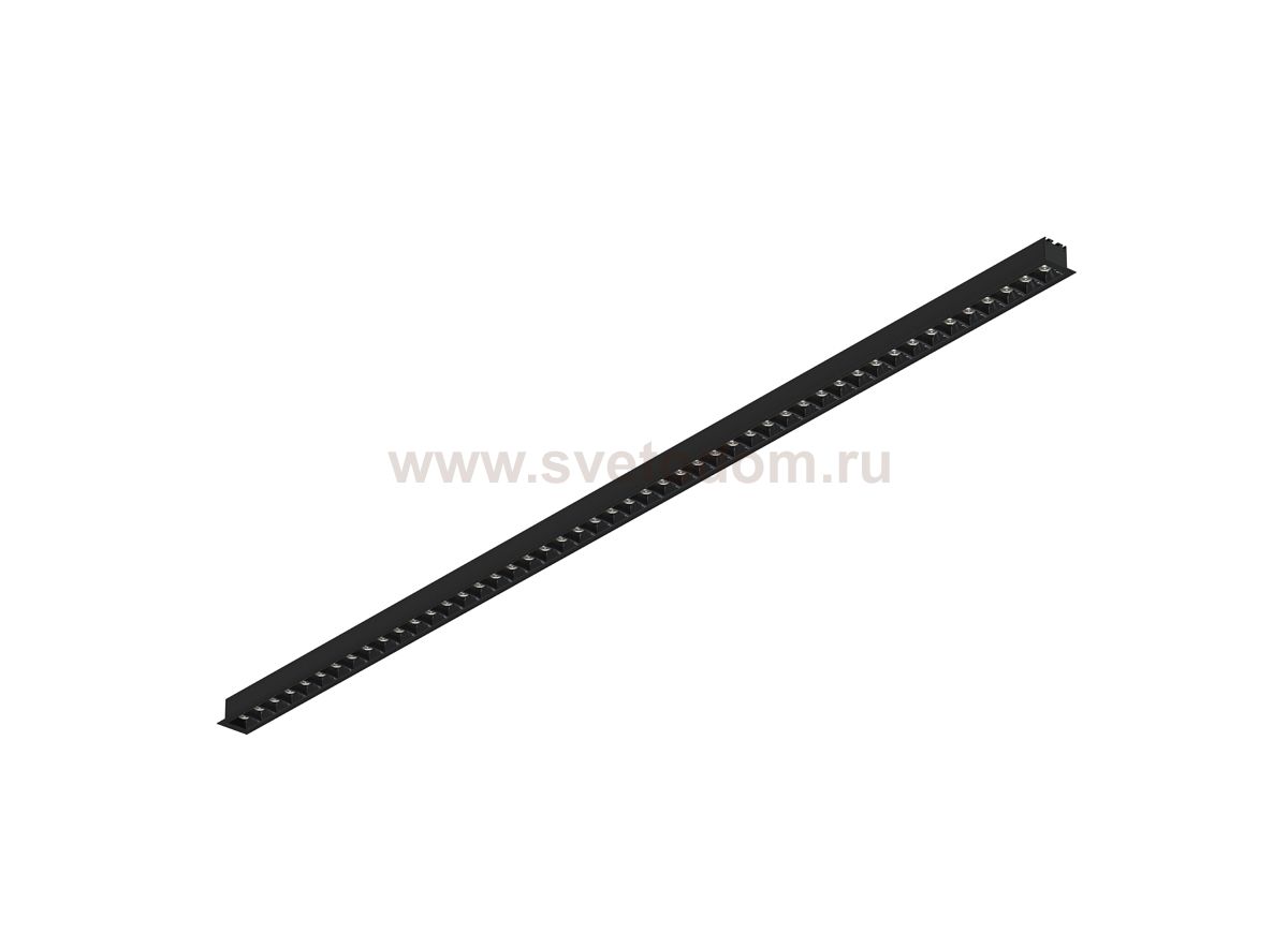 Donolux Led св-к встраиваемый, 48W, 1289,2х48мм, H36мм, 3705Lm, 48°, 3000К, IP20, корпус черный, черные модули, блок питания AC/DC 24V в комплекте