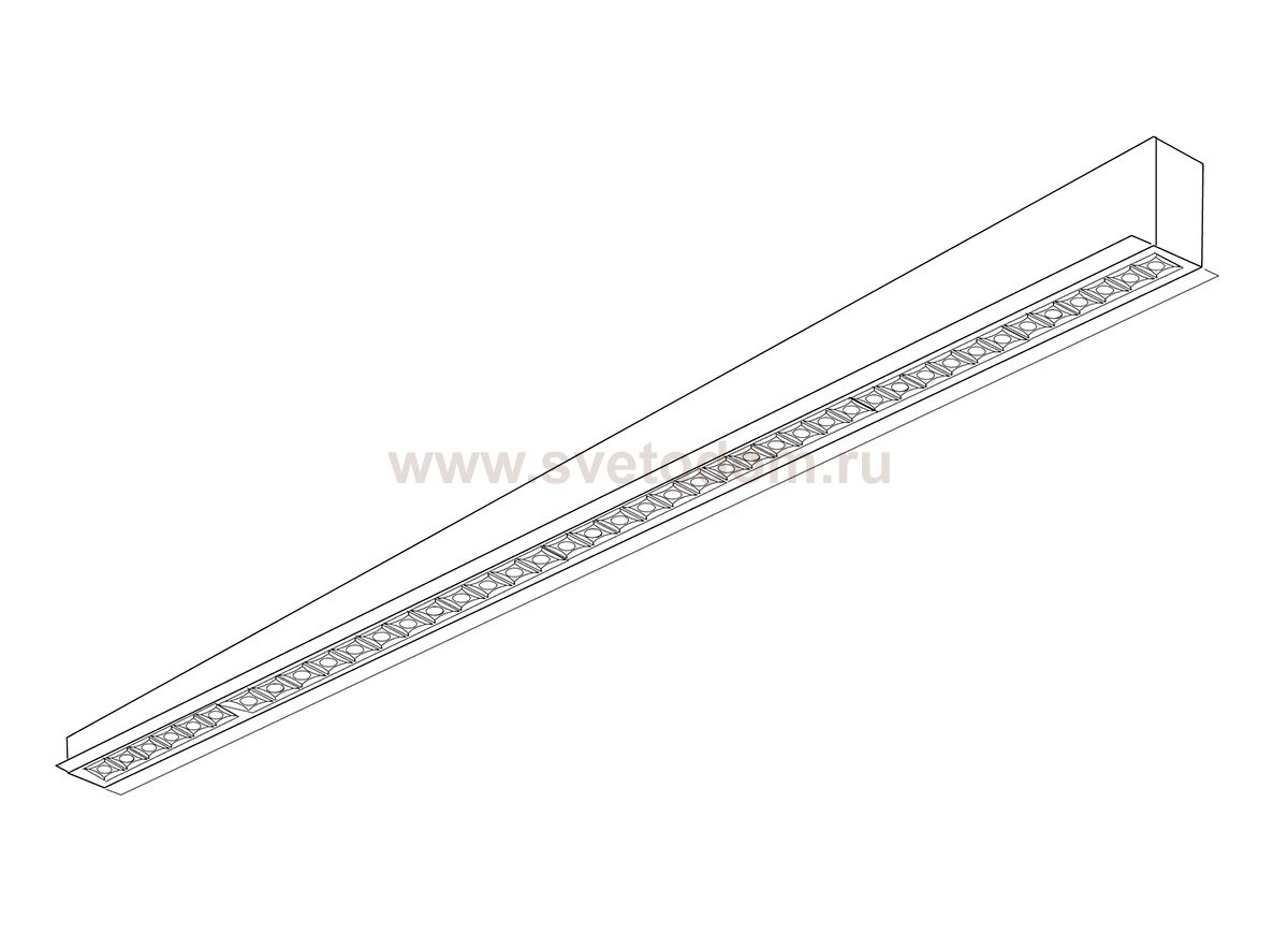 Donolux Led св-к встраиваемый, 72W, 1925х48мм, H36мм, 5544Lm, 48°, 3000К, IP20, корпус черный, черные модули, блок питания AC/DC 24V в комплекте