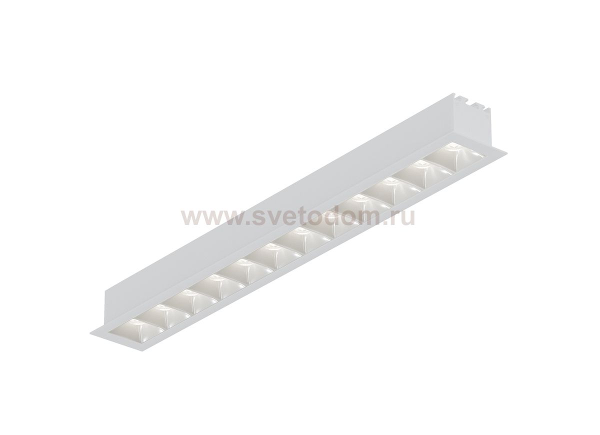 Donolux Led св-к встраиваемый, 12W, 335,2х48мм, H36мм, 925Lm, 48°, 3000К, IP20, корпус белый, белые модули, блок питания AC/DC 24V в комплекте