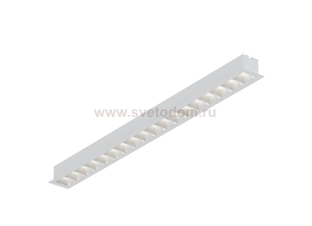 Donolux Led св-к встраиваемый, 18W, 494х48мм, H36мм, 1461Lm, 34°, 3000К, IP20, корпус белый, белые модули, блок питания AC/DC 24V в комплекте