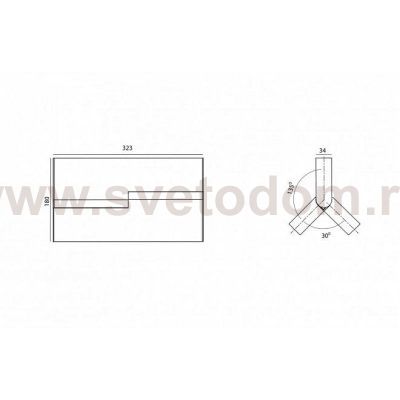 Donolux Светодиодный светильник, потолочный. АС220-240В 24W, 3000K, 1700 LM, 34°, IP20, черный порошковый,  L323 мм, W34 мм, H181 мм. Источник питания в комплекте