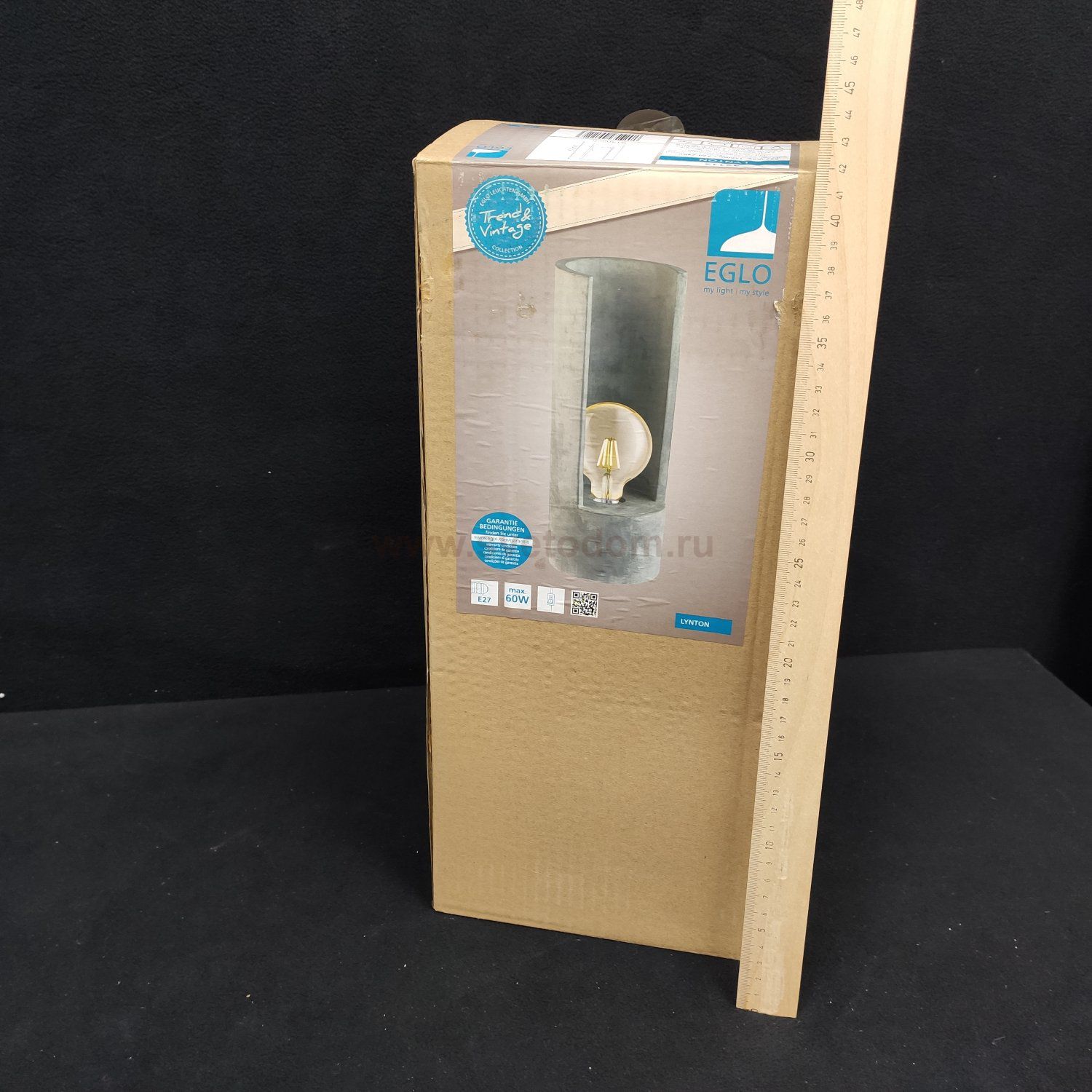 Настольная лампа из бетона стиля лофт Eglo 49112 LYNTON 370*140мм