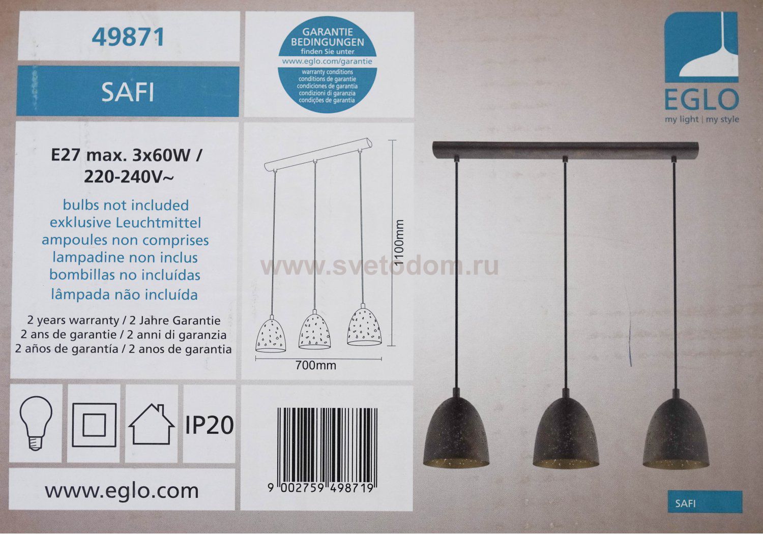 Уценка. Подвесной светильник Eglo 49871 SAFI