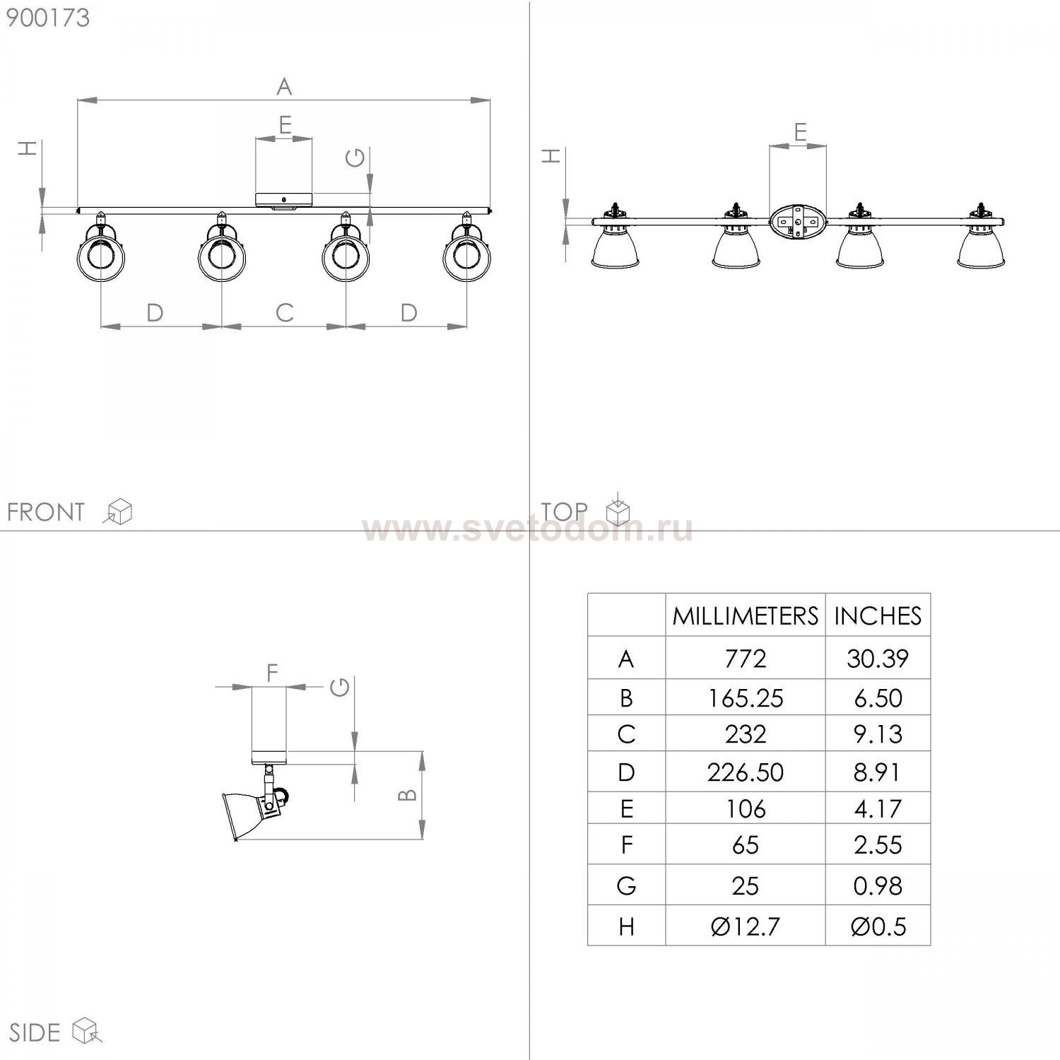Светильник поворотный спот Eglo 900173 SERAS