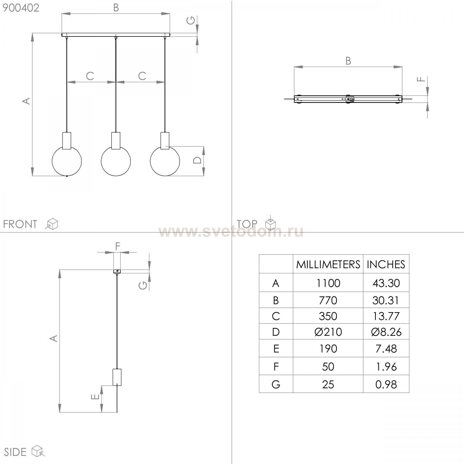 Подвесной светильник Eglo 900402 SARONA