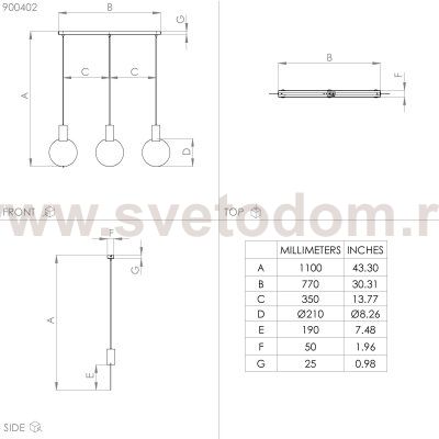 Подвесной светильник Eglo 900402 SARONA