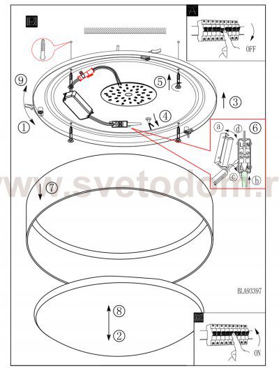 Настенно-потолочный светильник Eglo 93397 PALOMARO 500мм антрацит