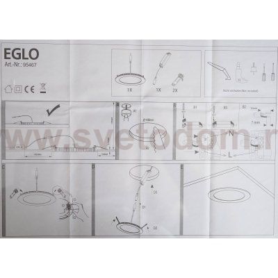 Встраиваемый светильник Eglo 95467 FUEVA 1