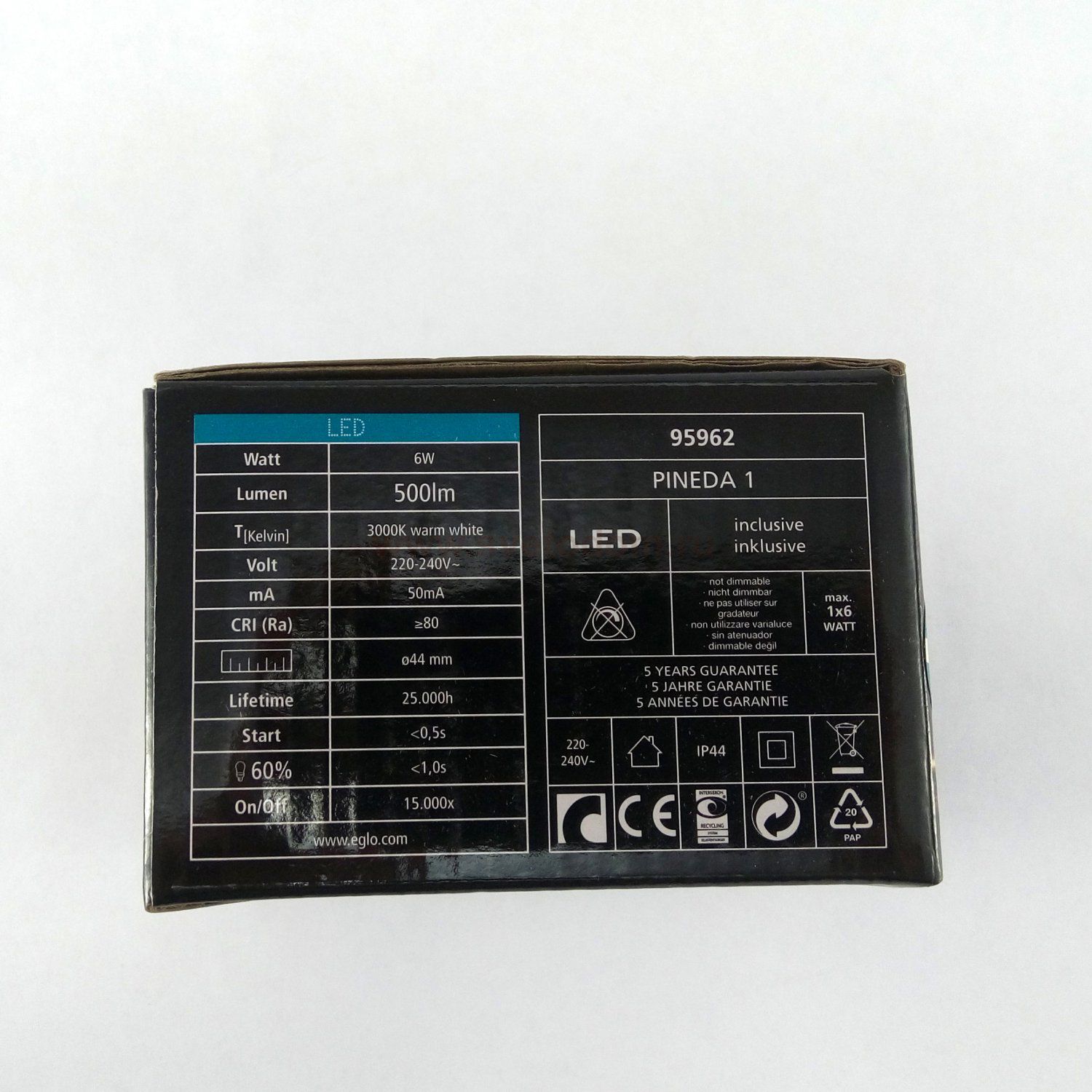 Встраиваемый светильник IP44 Eglo 95962 PINEDA 1