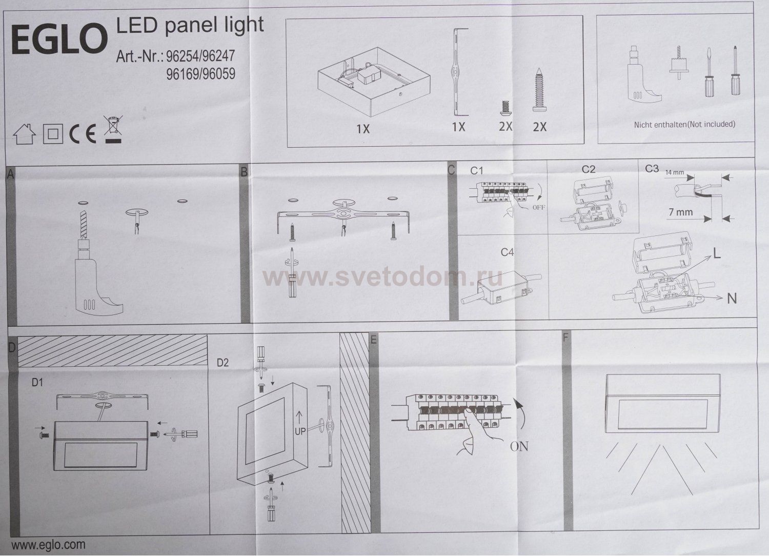 Накладной светодиодный светильник 22W Eglo 96254 FUEVA 1