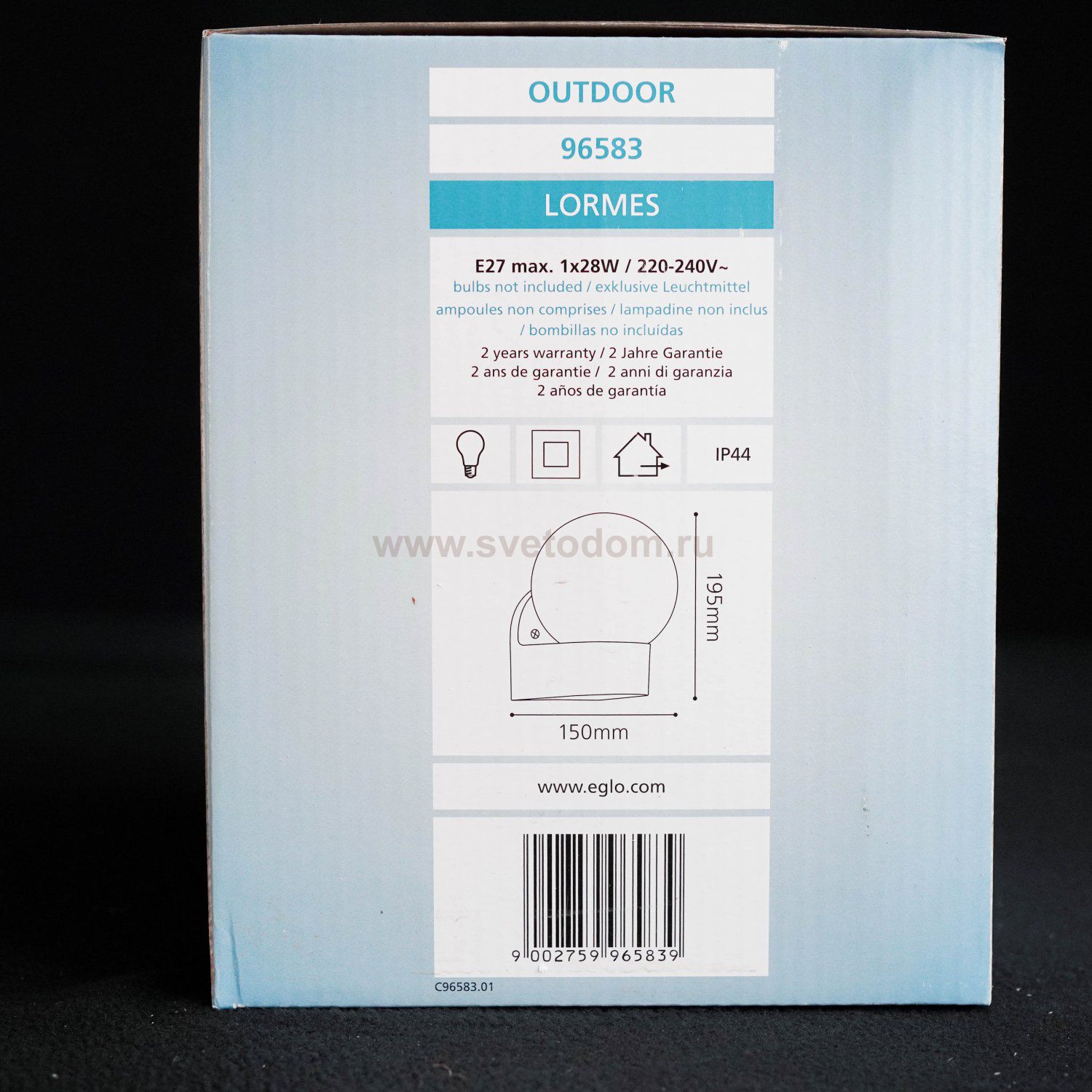 Уличный cветодный светильник Eglo 96583 LORMES