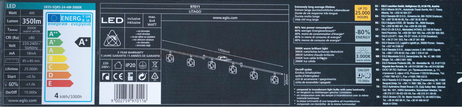 Светильник спот Eglo 97011 LITAGO