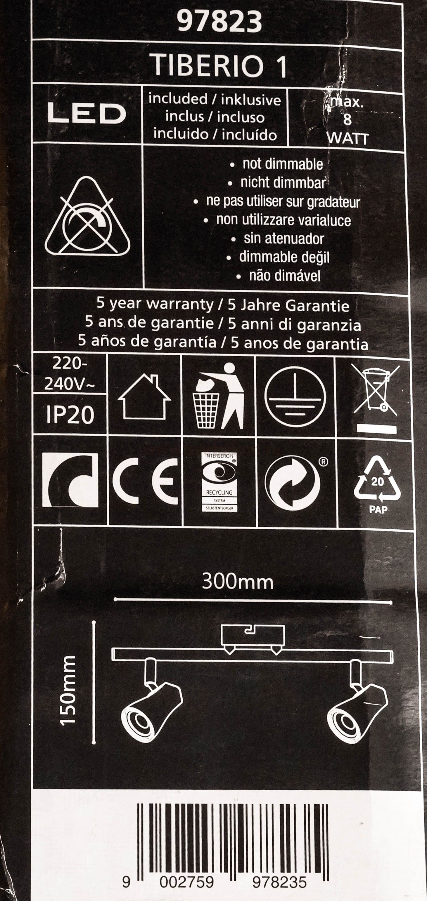 Светильник двойной поворотный Eglo 97823