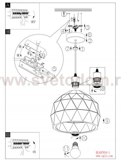 Подвесной потолочный светильник (люстра) ROCCAFORTE Eglo 97845