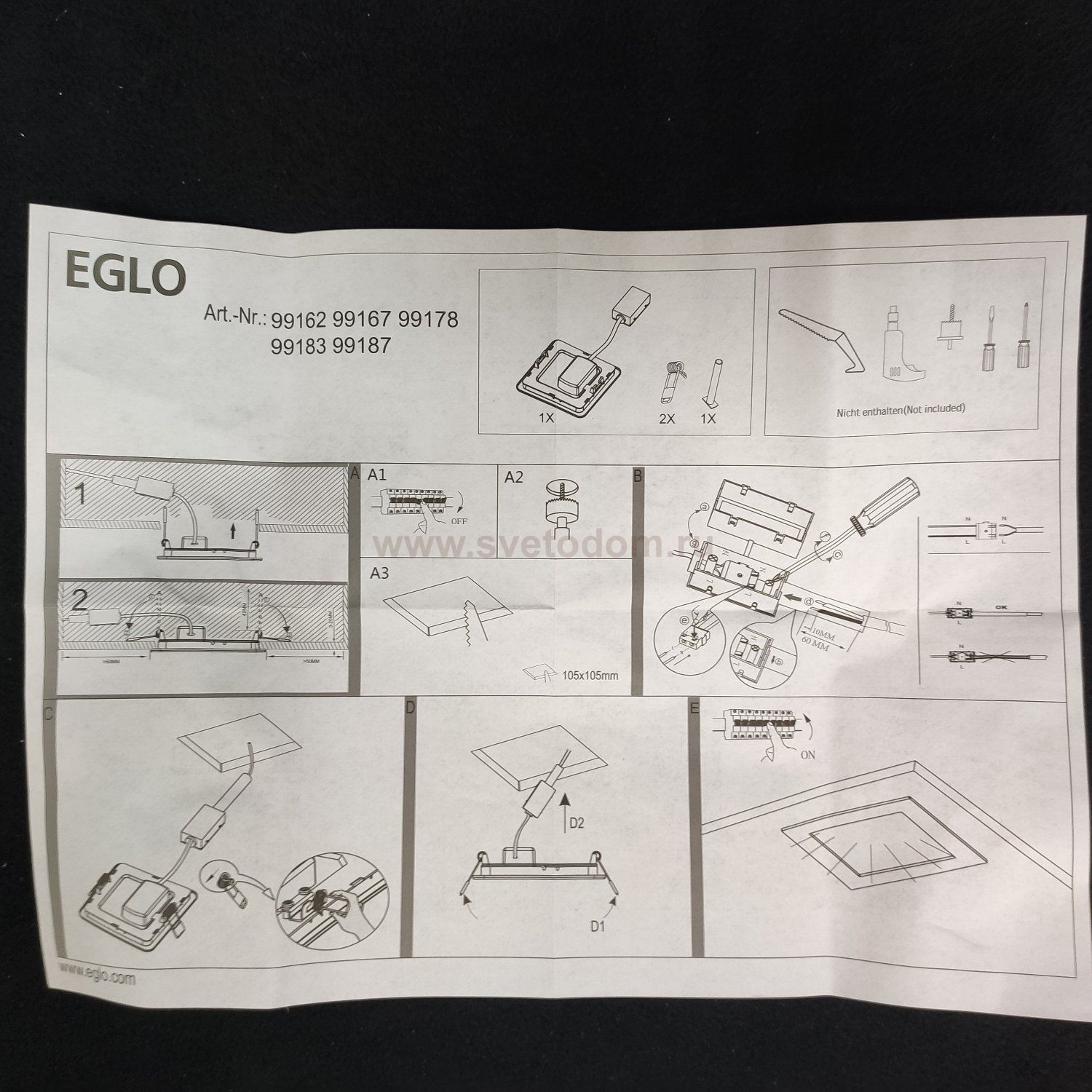 Светодиодная встраив. светильник FUEVA 5 Eglo 99178