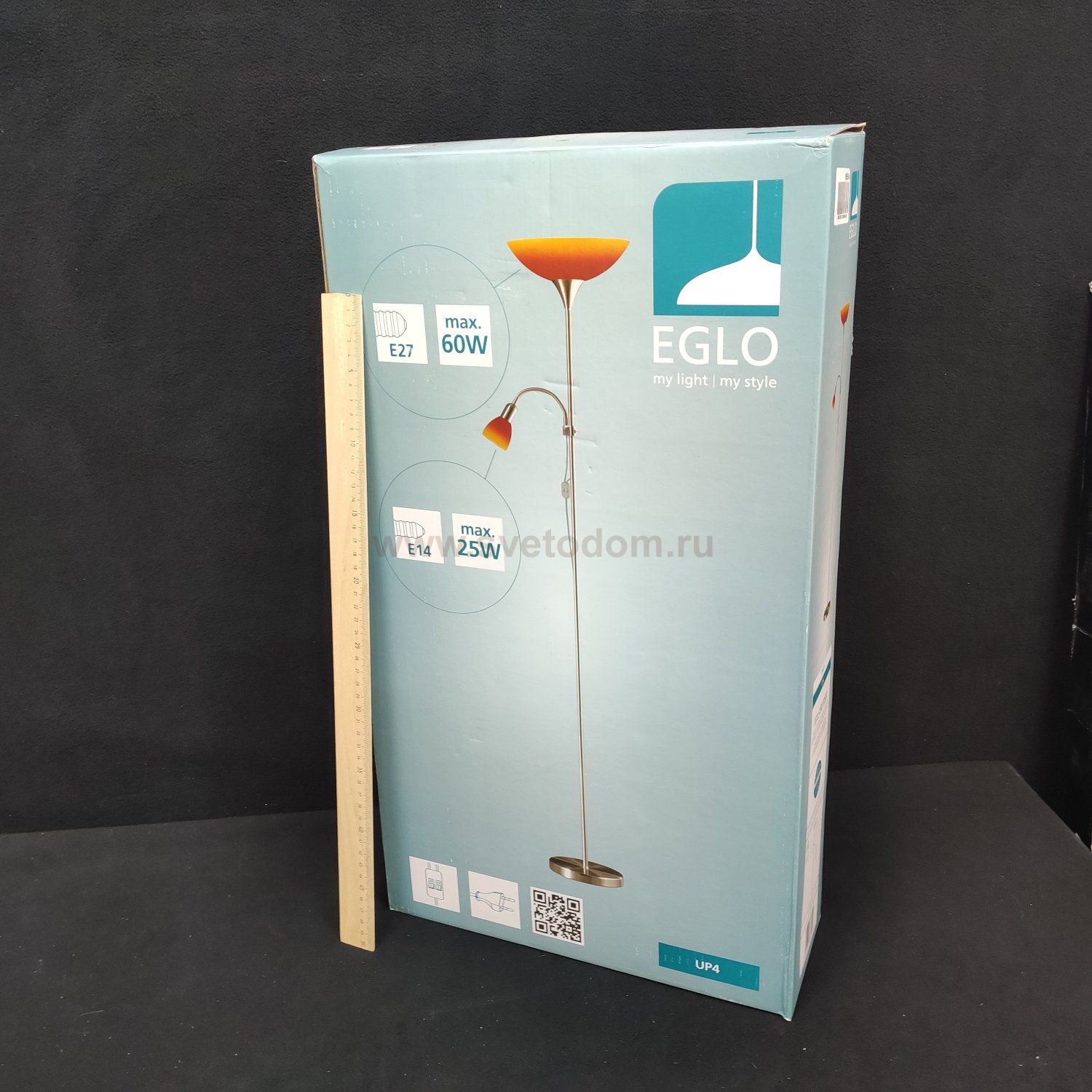 Плафон стеклянный красно-желтый к торшеру 86654 Eglo GL1094 300*88мм E27