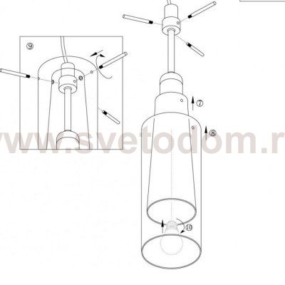 Плафон стеклянный золотой конусом 57*103*300мм Eglo PINTO GOLD GL3853 (внутренний)