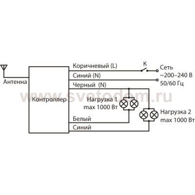 2-канальный контроллер пульт для дистанционного управления освещением Y2 Elektrostandard