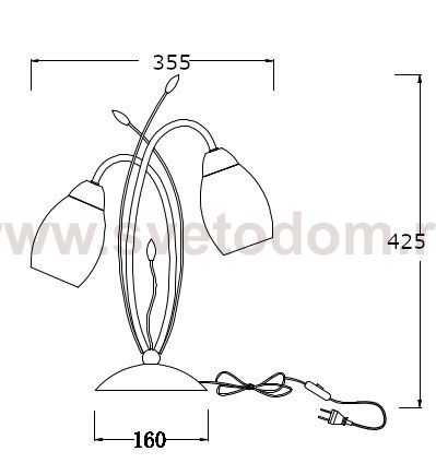 Настольный светильник Escada 10161/T E27*60W Chrome/White BELL