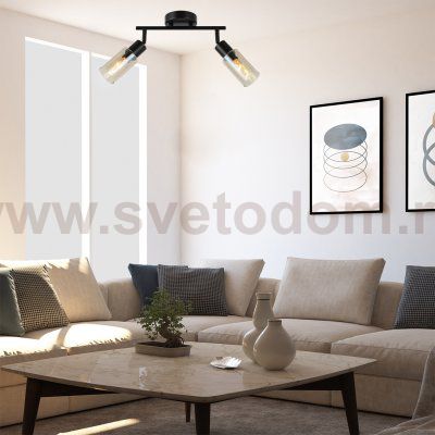 Настенно-потолочный свет Escada 10172/2A E14*40W Black/Amber