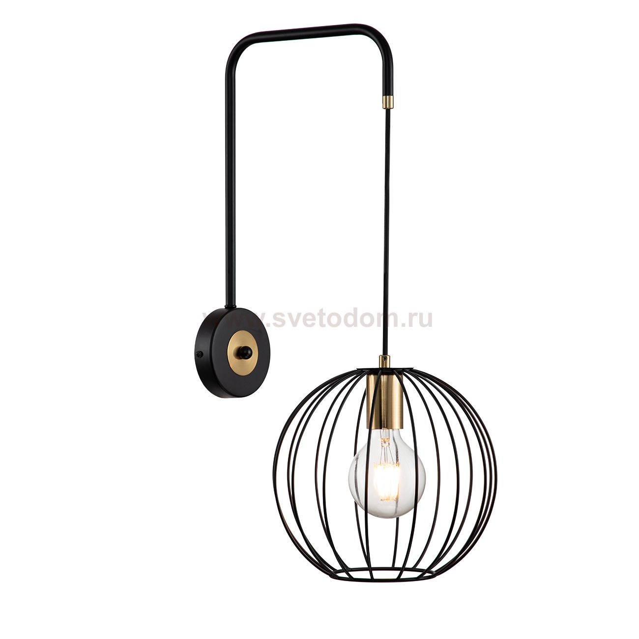 Настенный светильник Escada 10176/1A E27*60W Black/Brass QUEBEC