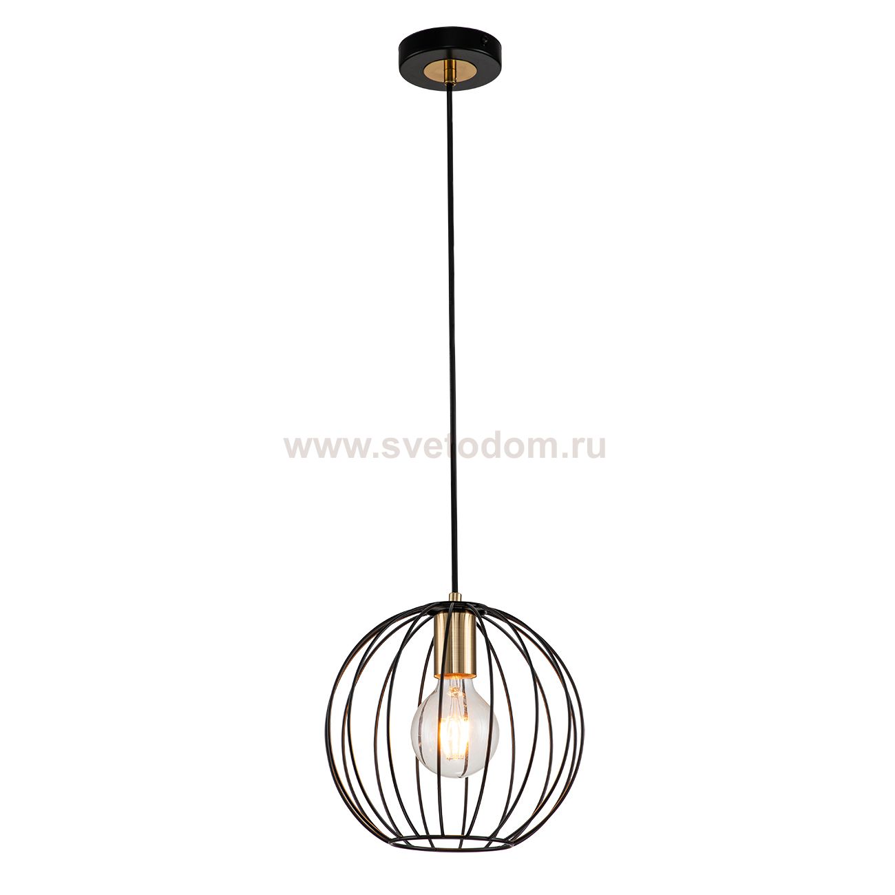 Подвесной светильник Escada 10176/1S E27*60W Black/Brass QUEBEC