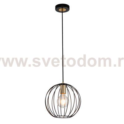 Подвесной светильник Escada 10176/1S E27*60W Black/Brass QUEBEC