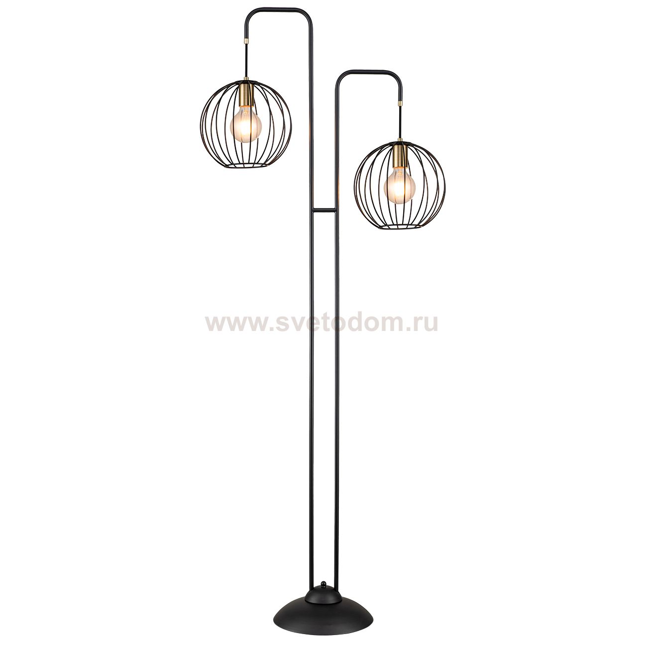 Напольный светильник Escada 10176/2 E27*60W Black/Brass QUEBEC